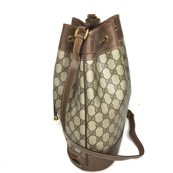 Authentic Gucci brown monogram coated canvas bucket bag - Picture 9 of 16